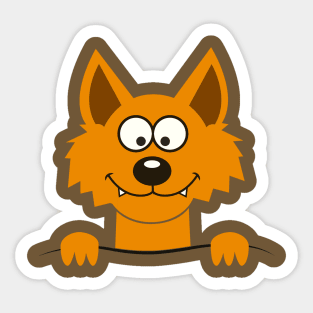 Funny cute Freaky Fox Sticker